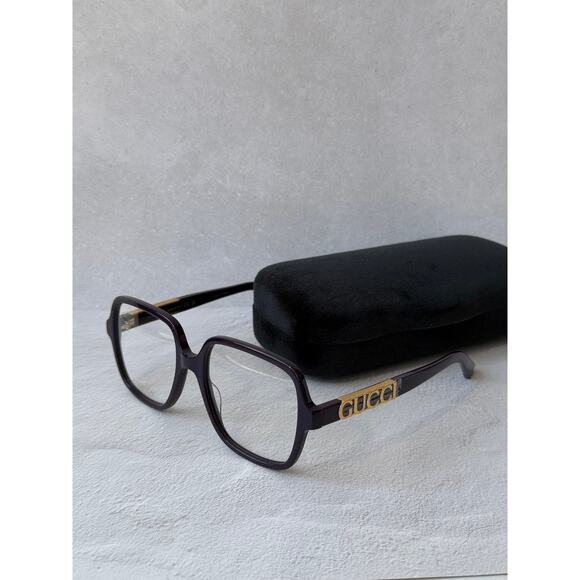 NEW Gucci GG1193O Purple Gold Logo Eyeglasses Frames main image 4
